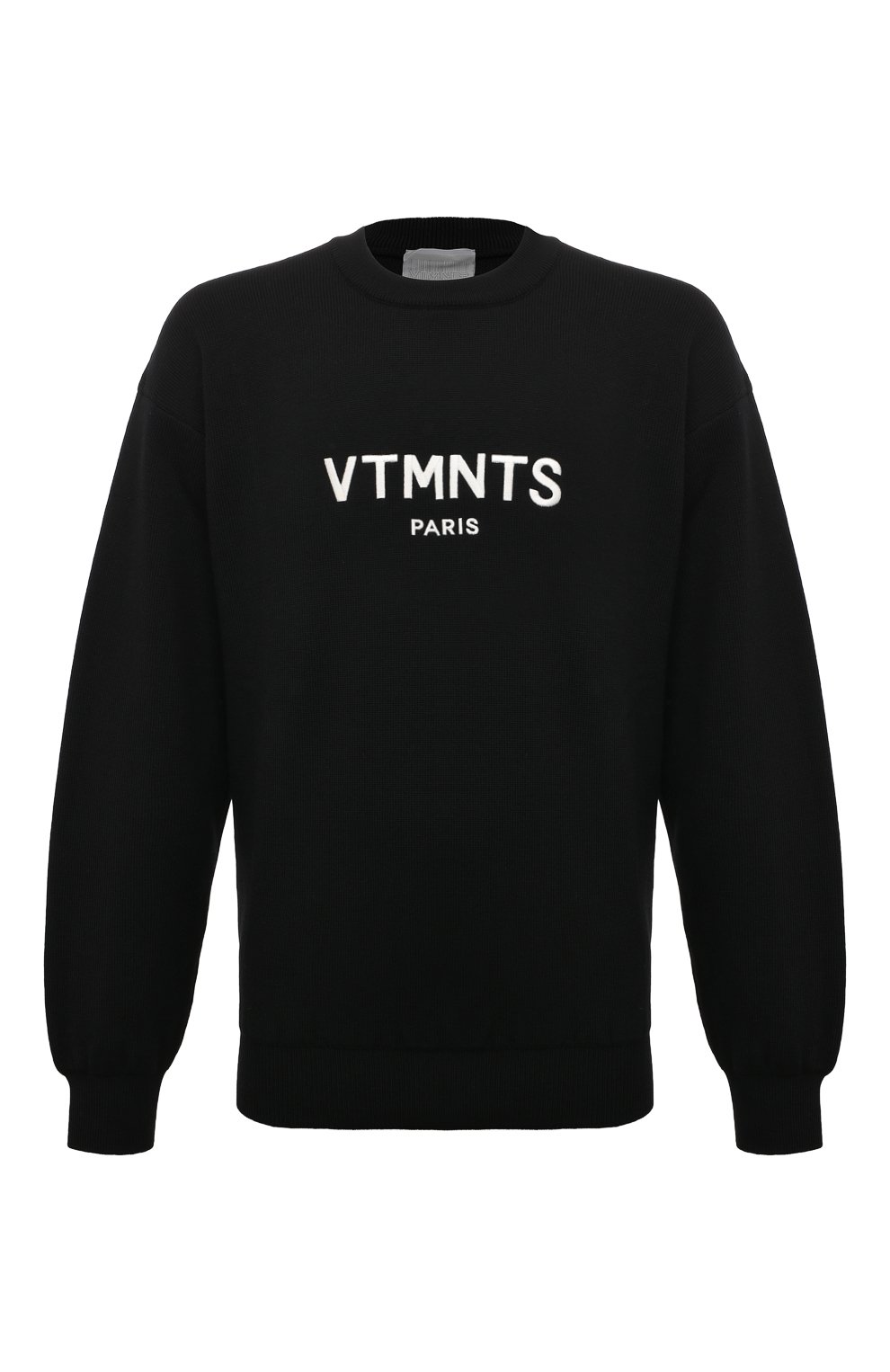 Шерстяной свитшот VTMNTS черного цвета по цене 87800 руб., арт. VL18KN100W, фото 1 Шерстяной свитшот VTMNTS, арт. VL18KN100W, фото 1