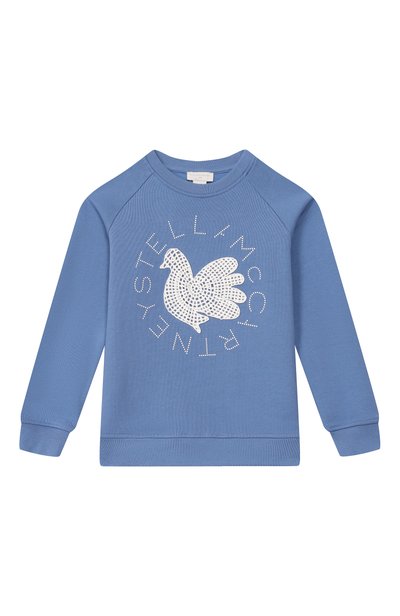 Детский хлопковый свитшот STELLA MCCARTNEY голубого цвета по цене 12100 руб., арт. TZ4A10 | Фото 1 Хлопковый свитшот STELLA MCCARTNEY, арт. TZ4A10