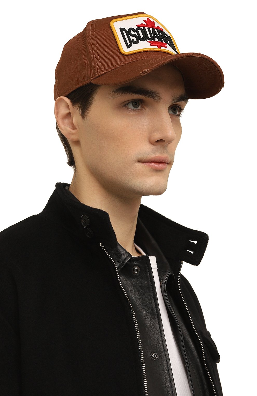 Хлопковая бейсболка DSQUARED2 коричневого цвета по цене 25550 руб., арт. BCM0611 05C00001, фото 2 Хлопковая бейсболка DSQUARED2, арт. BCM0611 05C00001, фото 2