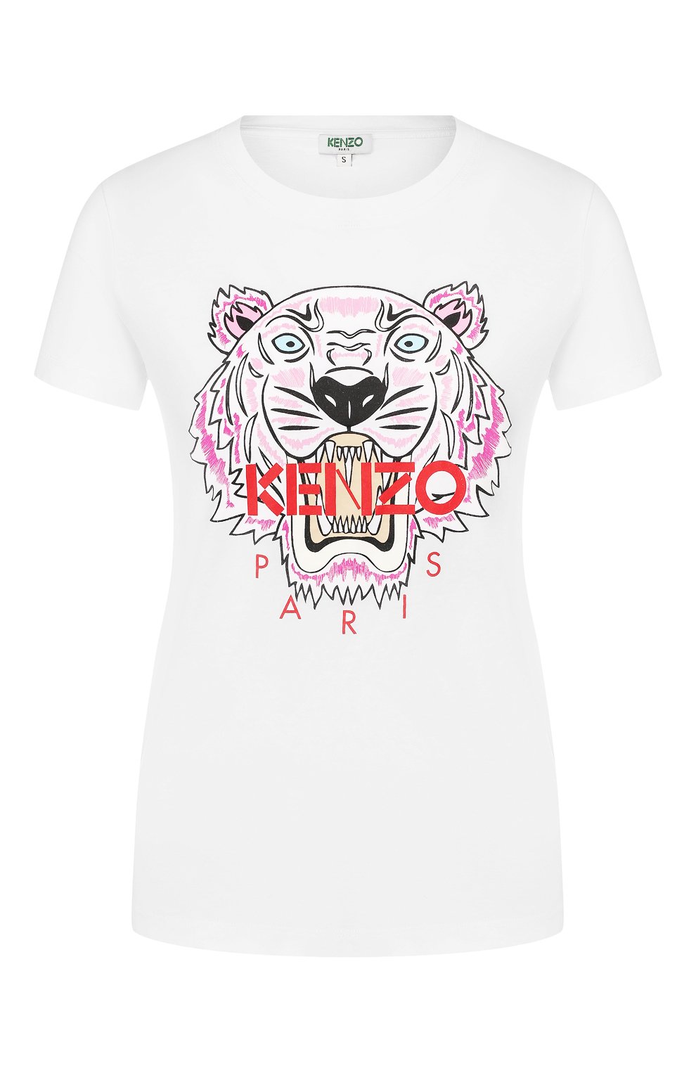 Хлопковая футболка KENZO белого цвета по цене 13050 руб., арт. F962TS7214YB, фото 1 Хлопковая футболка KENZO, арт. F962TS7214YB, фото 1