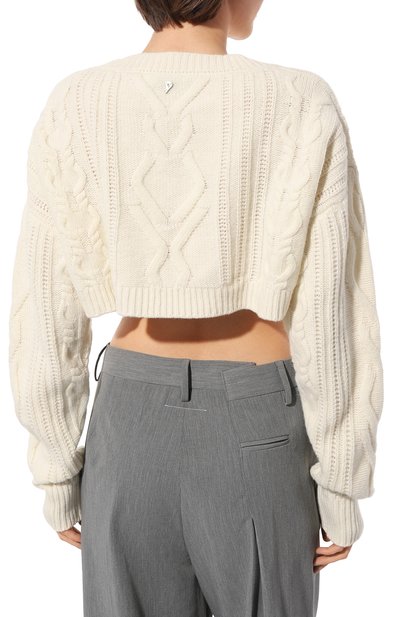 Шерстяной свитер DONDUP белого цвета по цене 42400 руб., арт. DT297/M00887D SZA, фото 4 Шерстяной свитер DONDUP, арт. DT297/M00887D SZA, фото 4