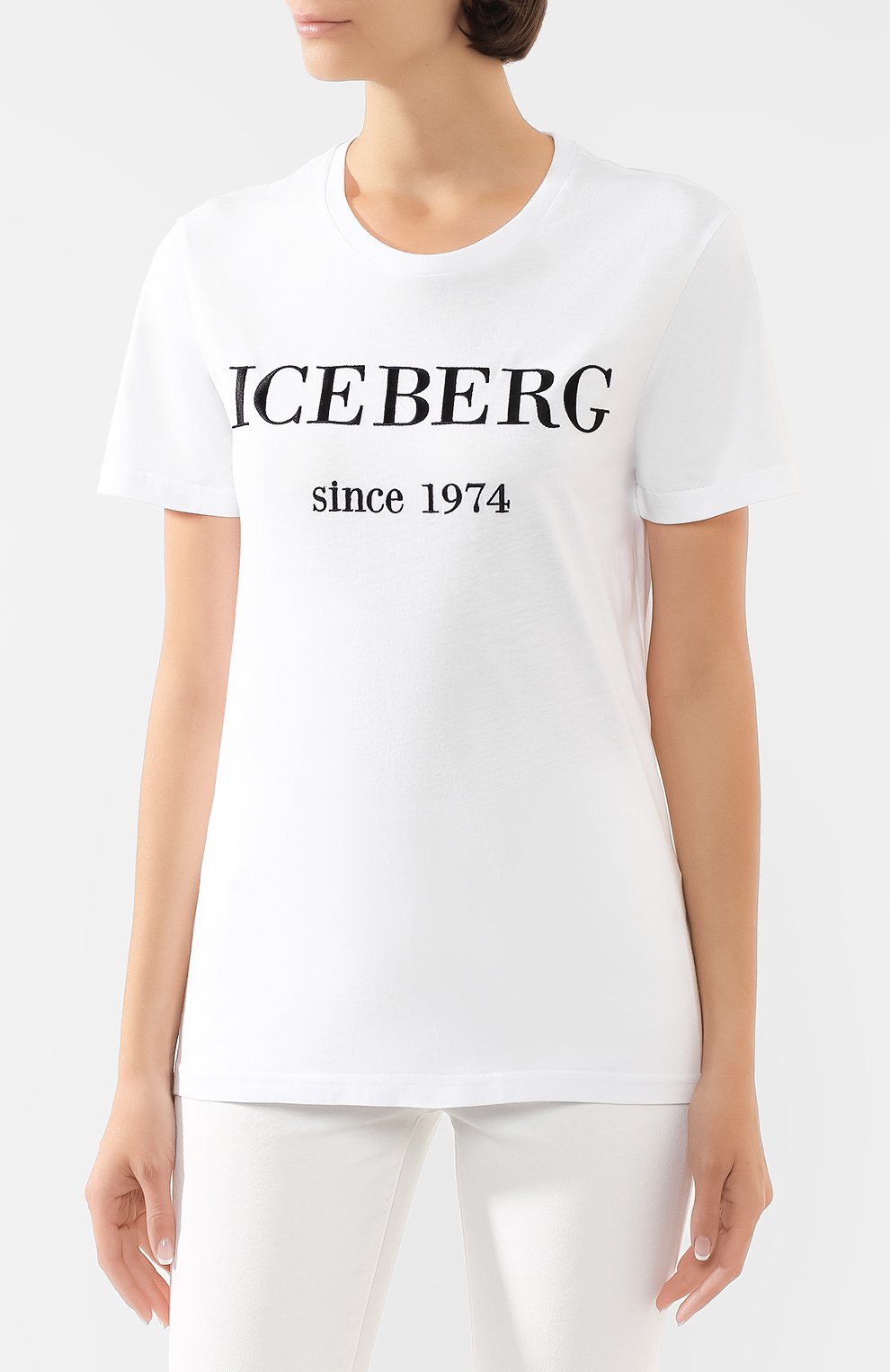 Хлопковая футболка ICEBERG белого цвета по цене 9950 руб., арт. 20E I2P0/F09A/6331, фото 3 Хлопковая футболка ICEBERG, арт. 20E I2P0/F09A/6331, фото 3