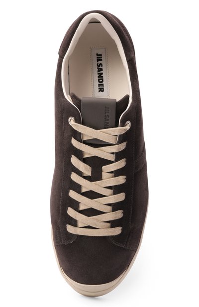Замшевые кеды JIL SANDER темно-коричневого цвета по цене 89950 руб., арт. J33WS0055/P7692, фото 5 Замшевые кеды JIL SANDER, арт. J33WS0055/P7692, фото 5