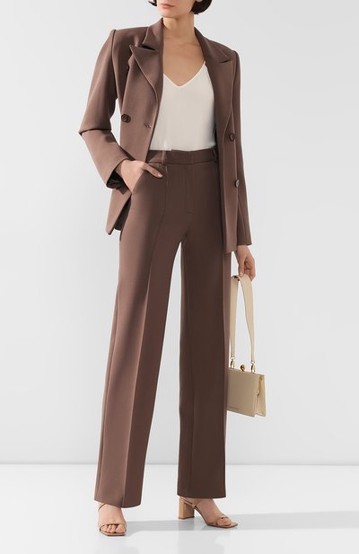 Брюки со стрелками LESYANEBO коричневого цвета по цене 20800 руб., арт. FW19/Н-157, фото 2 Брюки со стрелками LESYANEBO, арт. FW19/Н-157, фото 2