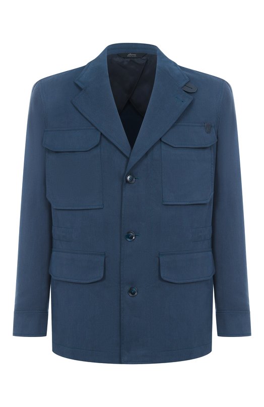Шелковая куртка Brioni SGQQ0L/PC495 Синий SGQQ0L/PC495