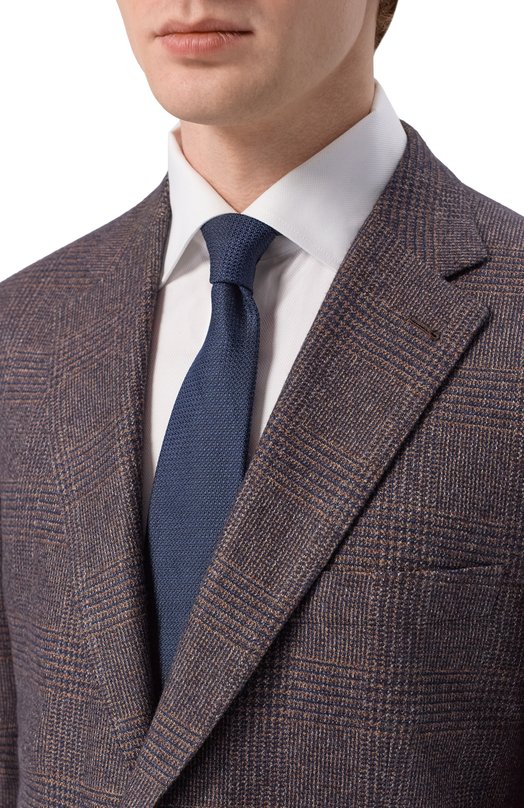 Галстук изо льна и шелка Canali 18/HJ04553 Синий  18/HJ04553 Фото 2