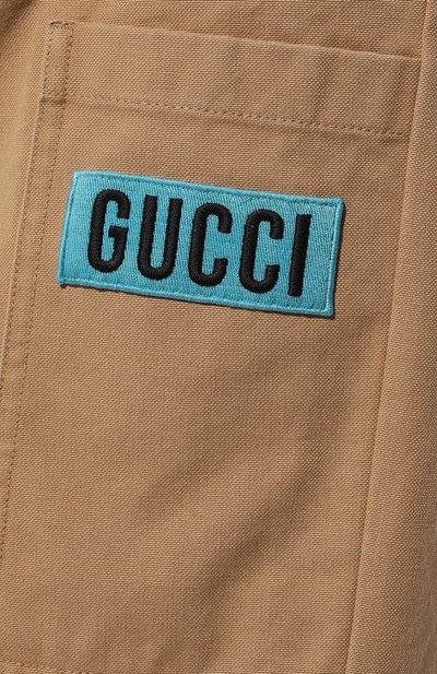Хлопковые брюки GUCCI бежевого цвета по цене 112320 руб., арт. 669182 ZAHPV, фото 5 Хлопковые брюки GUCCI, арт. 669182 ZAHPV, фото 5