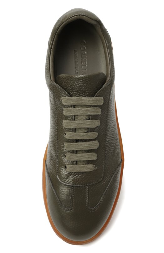 Кожаные кеды Corneliani 26TM60-2620933 Хаки  26TM60-2620933 Фото 6