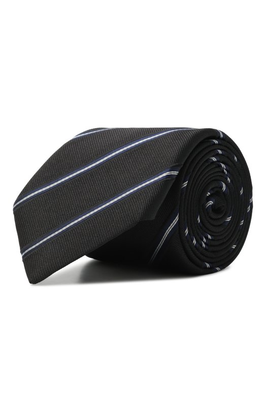 Галстук из шелка и хлопка Giorgio Armani GM000800/TE16570 Чёрный GM000800/TE16570