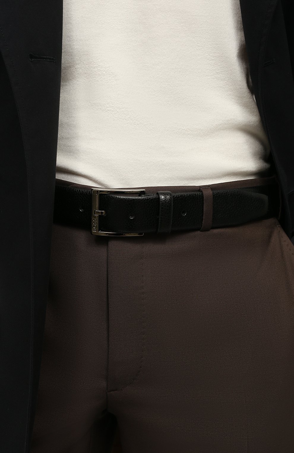 Кожаный ремень BOSS черного цвета по цене 10500 руб., арт. 50479713, фото 2 Кожаный ремень BOSS, арт. 50479713, фото 2