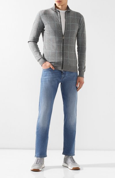 Двусторонний хлопковый кардиган ISAIA светло-серого цвета по цене 58200 руб., арт. MG7284/Y0013, фото 2 Двусторонний хлопковый кардиган ISAIA, арт. MG7284/Y0013, фото 2