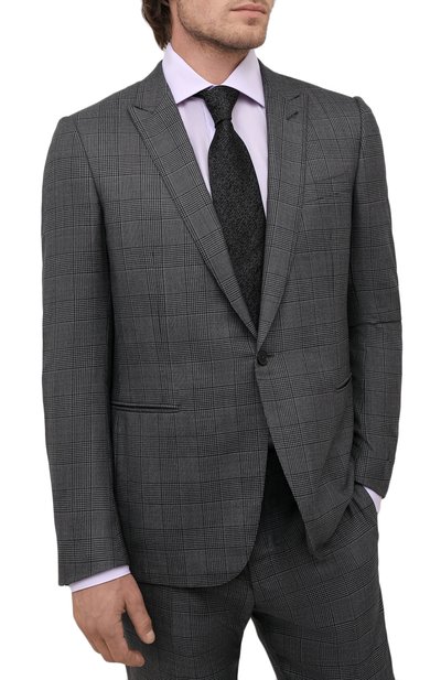 Шелковый галстук CANALI темно-серого цвета по цене 14650 руб., арт. 70/HJ03247, фото 2 Шелковый галстук CANALI, арт. 70/HJ03247, фото 2
