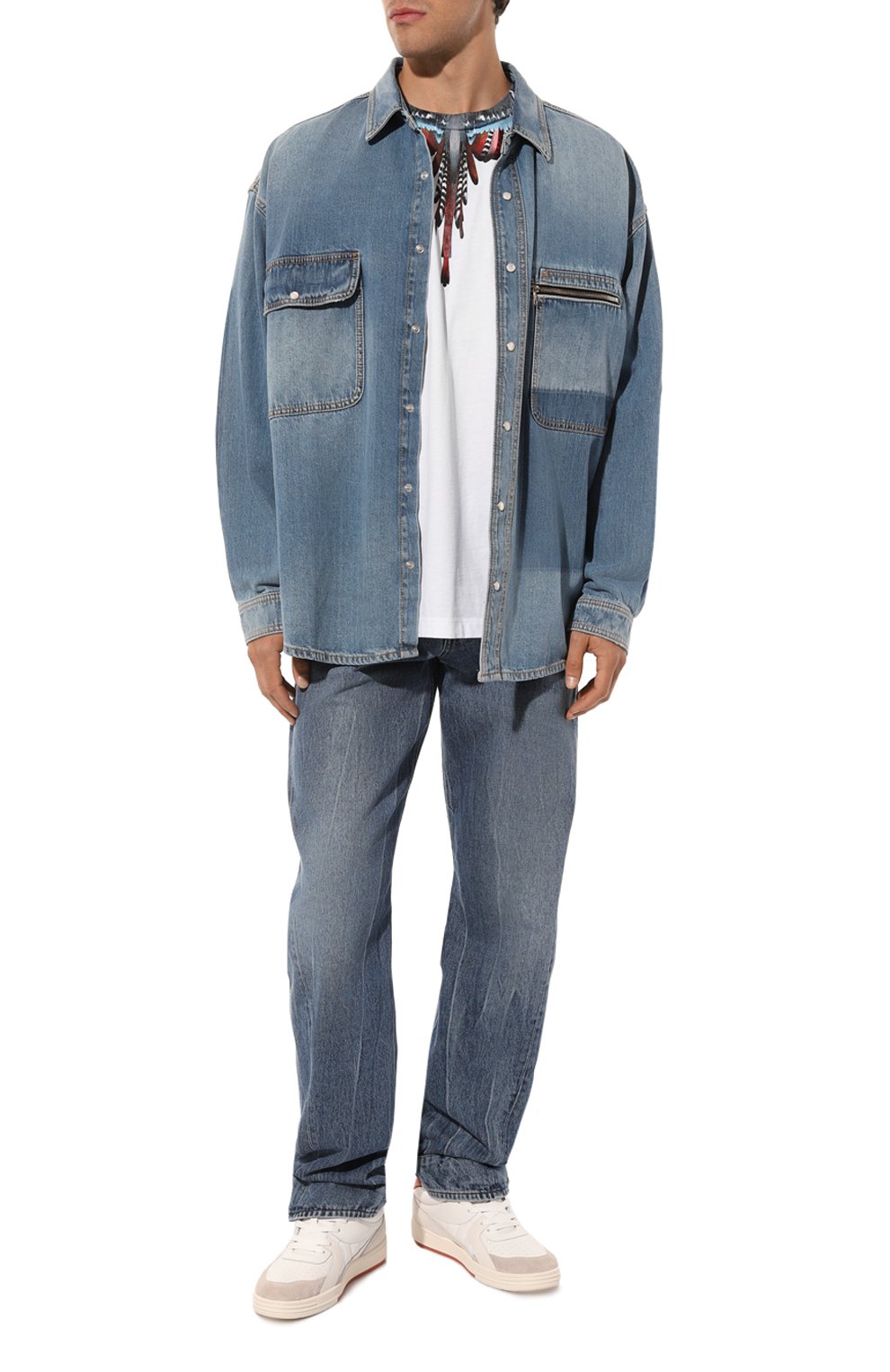 Хлопковая футболка MARCELO BURLON сиреневого цвета по цене 33100 руб., арт. CMAA018S23JER0020125, фото 2 Хлопковая футболка MARCELO BURLON, арт. CMAA018S23JER0020125, фото 2