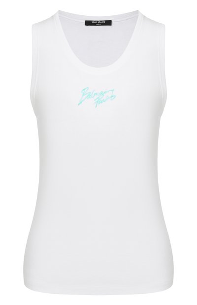 Женский хлопковая майка BALMAIN, арт. GF1EB075/BD40