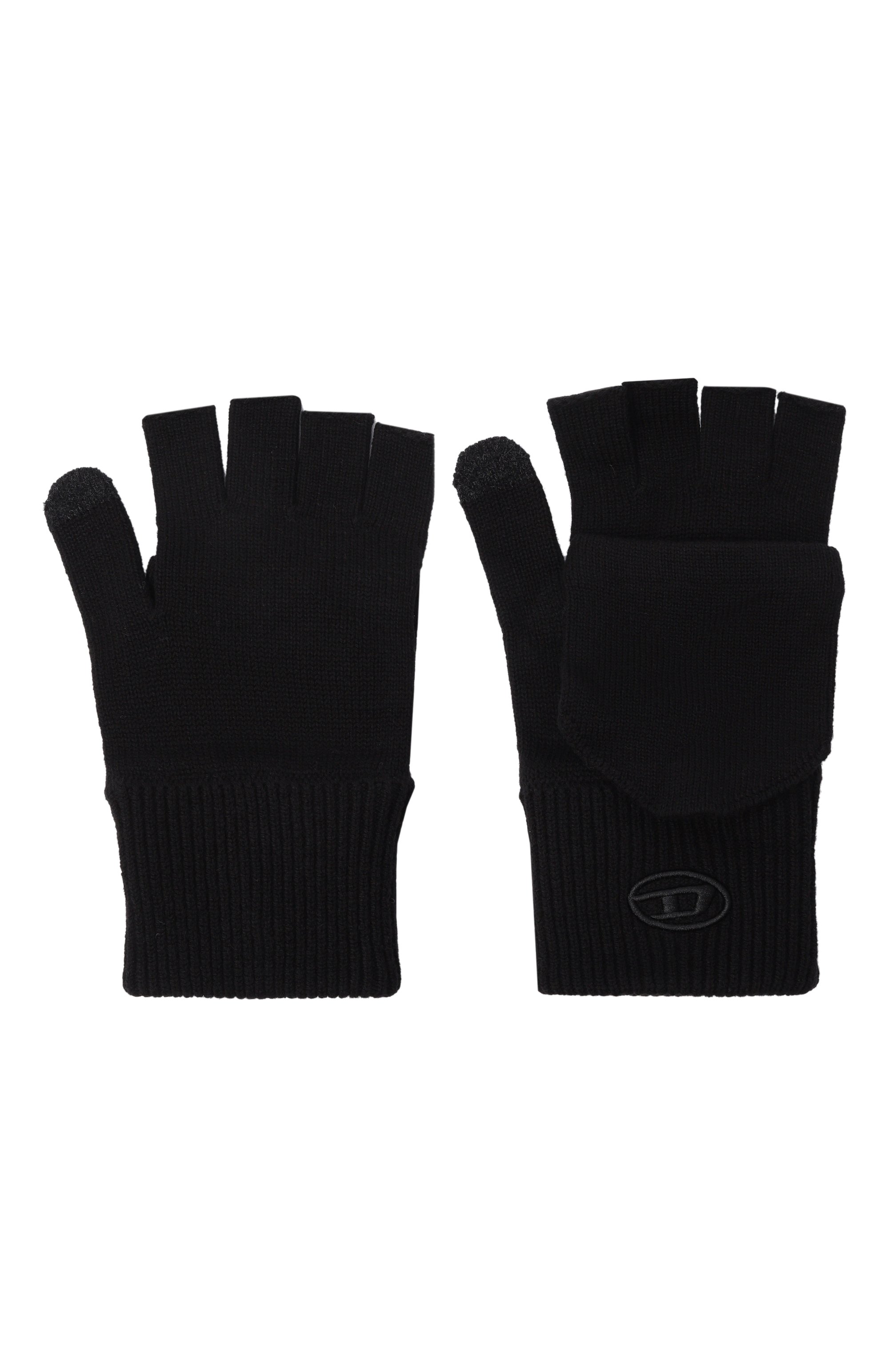 Митенки из шерсти и хлопка DIESEL черного цвета по цене 7995 руб., арт. A22034/0DA0B, фото 2 Митенки из шерсти и хлопка DIESEL, арт. A22034/0DA0B, фото 2