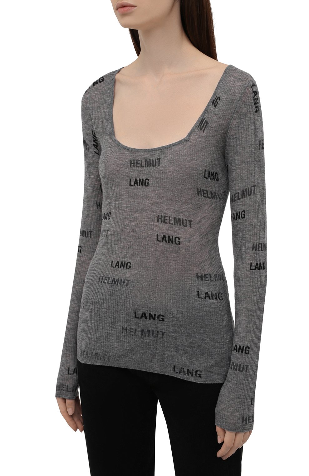 Шерстяной пуловер HELMUT LANG светло-серого цвета по цене 29750 руб., арт. L04HW714, фото 3 Шерстяной пуловер HELMUT LANG, арт. L04HW714, фото 3