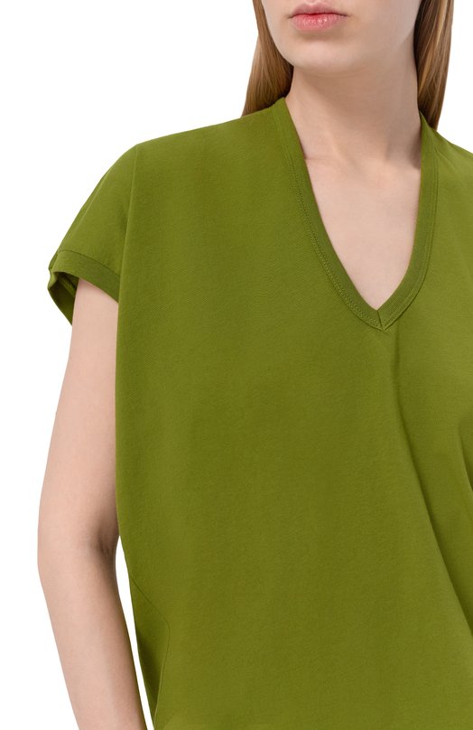 Хлопковая футболка Dries Van Noten 131101/3600 Зелёный  131101/3600 Фото 5