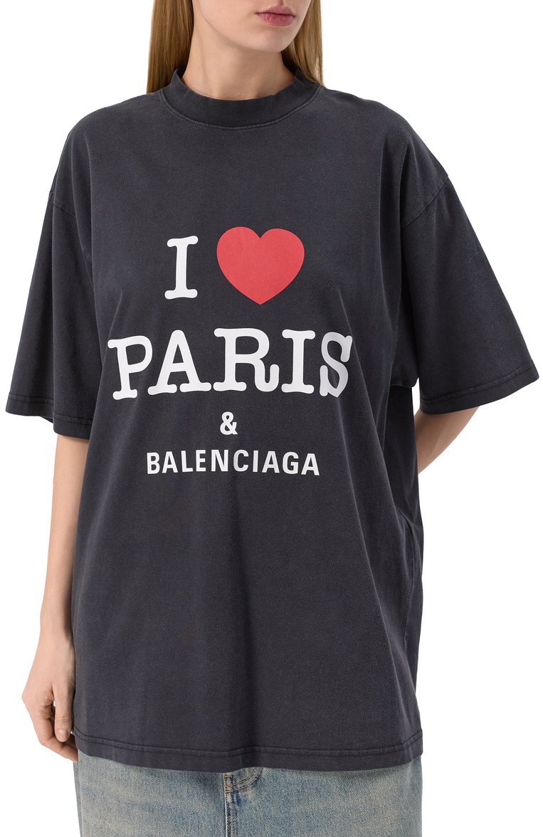 Мужского хлопковая футболка BALENCIAGA черного цвета, арт. 764235/TRVU9 | Фото 7 (Материал внешний: Хлопок; Принт: С принтом; Стили: Гранж; Нос: Не проставлено; Региональные ограничения белый список (Axapta Mercury): Не проставлено; Мужское Кросс-КТ: Футболка-одежда)