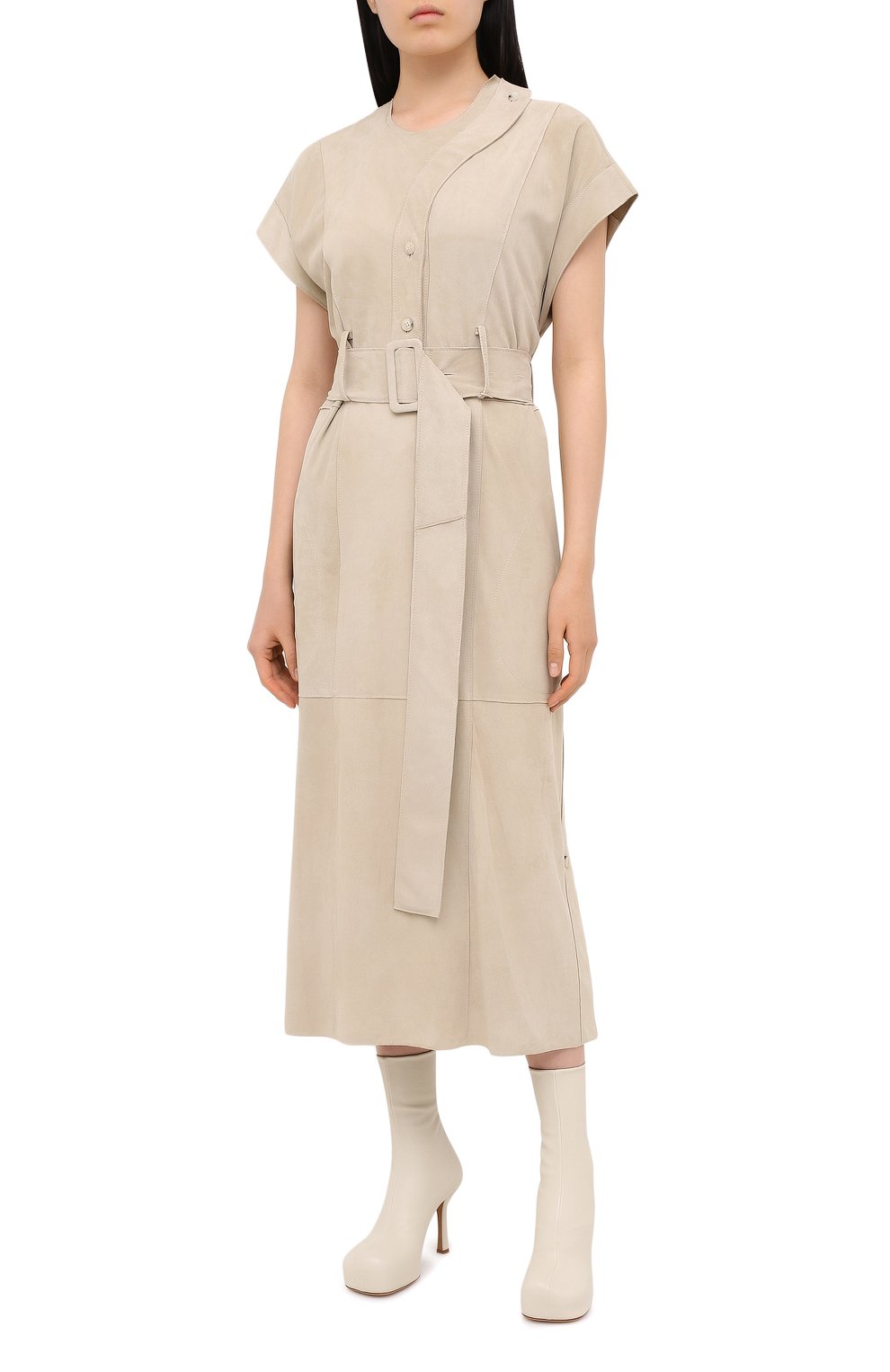 Замшевое платье RUBAN бежевого цвета по цене 130000 руб., арт. RFW20/21-12.1.29.3, фото 3 Замшевое платье RUBAN, арт. RFW20/21-12.1.29.3, фото 3