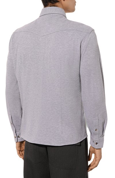 Хлопковая рубашка BRUNELLO CUCINELLI, арт. ME854B2268, фото 4