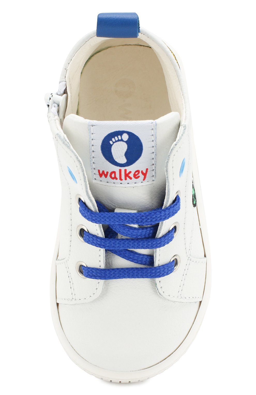 Кожаные кеды WALKEY белого цвета по цене 11500 руб., арт. Y1B4-40209-0092, фото 4 Кожаные кеды WALKEY, арт. Y1B4-40209-0092, фото 4