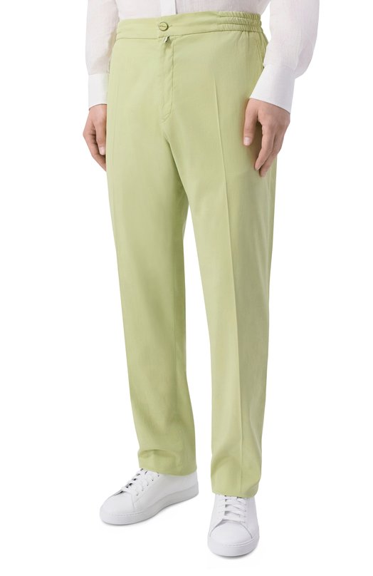 Брюки из хлопка и шелка Kiton UPLACRK0607H Зелёный  UPLACRK0607H Фото 3