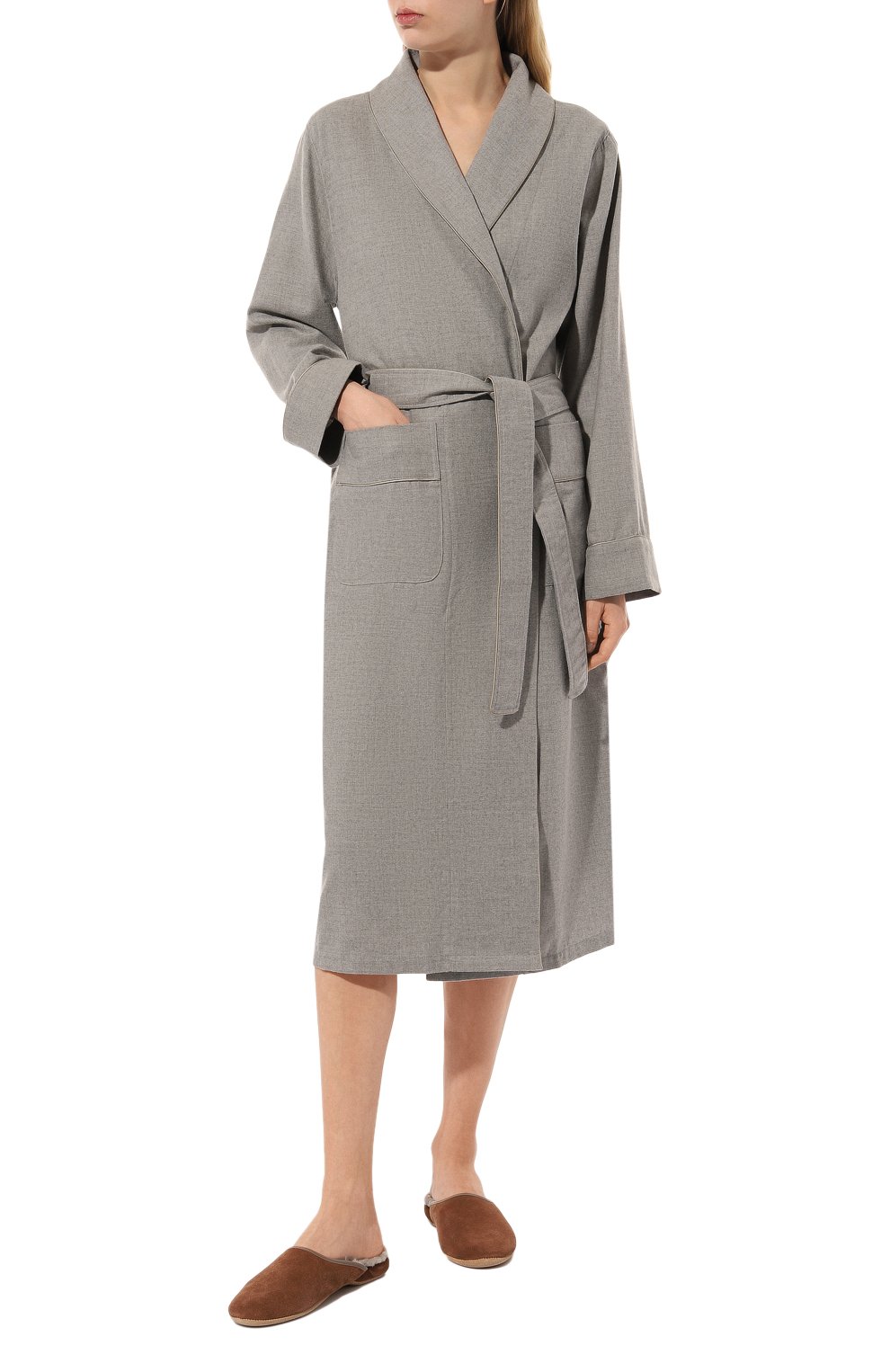 Халат из хлопка и шерсти ZIMMERLI, арт. 4600-13200, фото 2