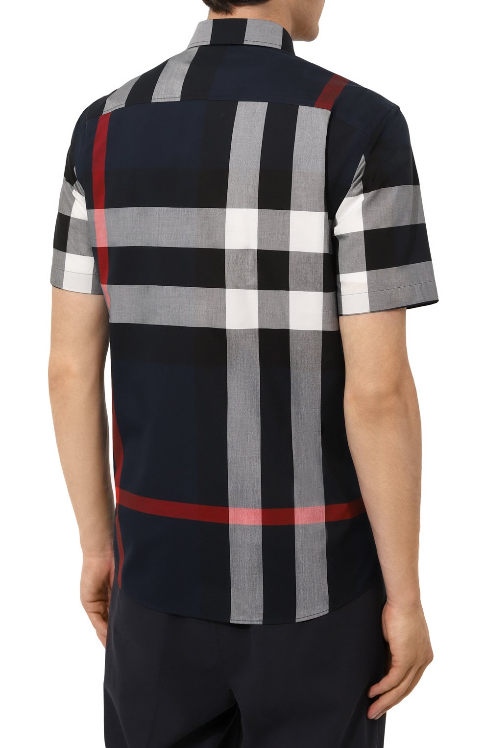 Хлопковая рубашка BURBERRY темно-синего цвета по цене 69950 руб., арт. 8079592, фото 4 Хлопковая рубашка BURBERRY, арт. 8079592, фото 4