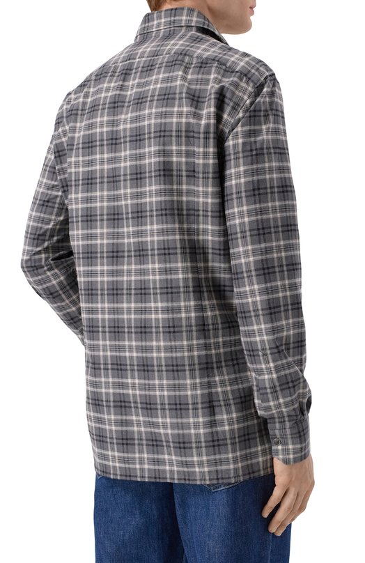 Хлопковая рубашка Kiton UMCNERHH0943908 Серый  UMCNERHH0943908 Фото 4