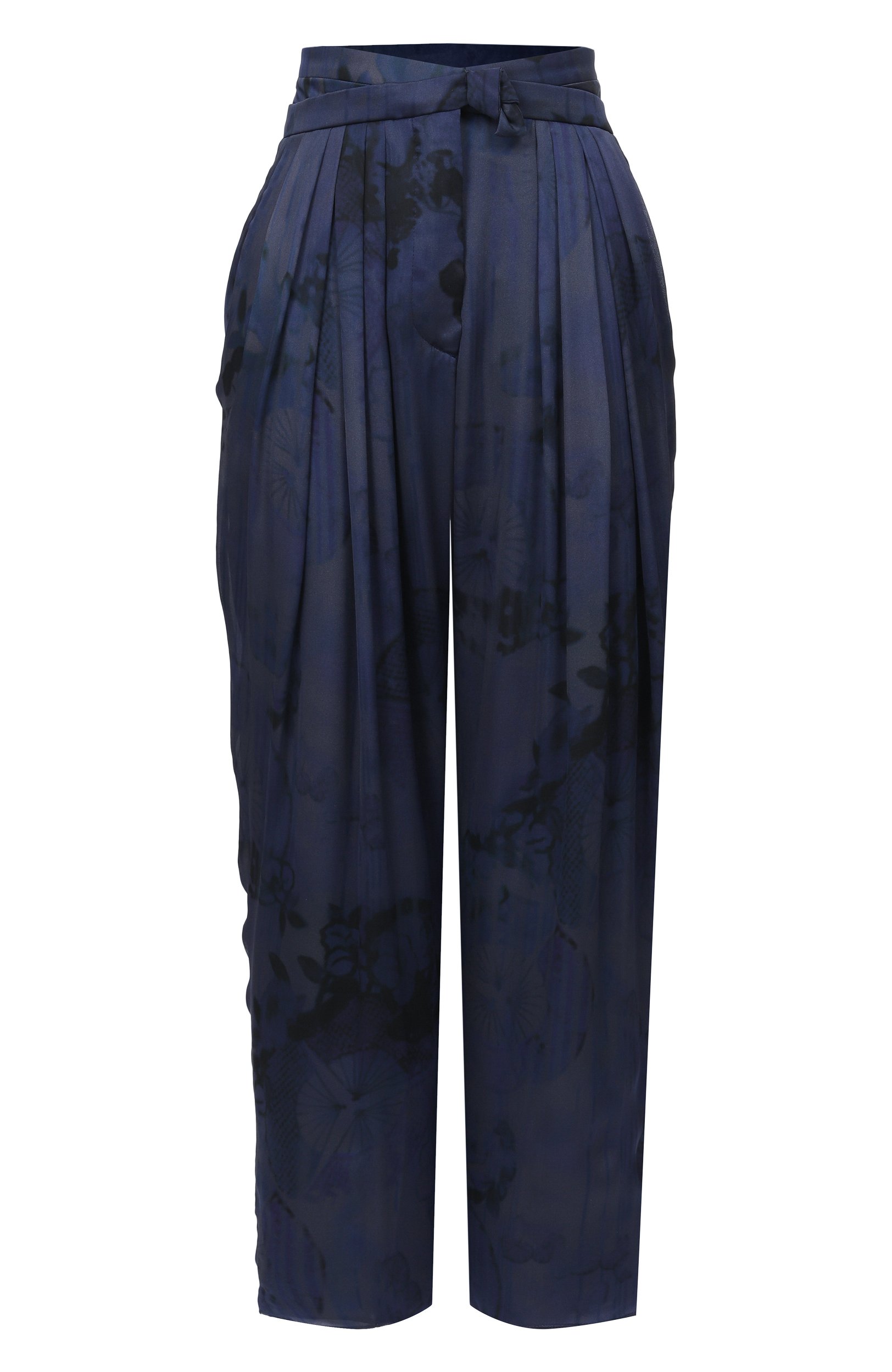 Шелковые брюки GIORGIO ARMANI синего цвета по цене 299500 руб., арт. GW003470/TE22820, фото 1 Шелковые брюки GIORGIO ARMANI, арт. GW003470/TE22820, фото 1