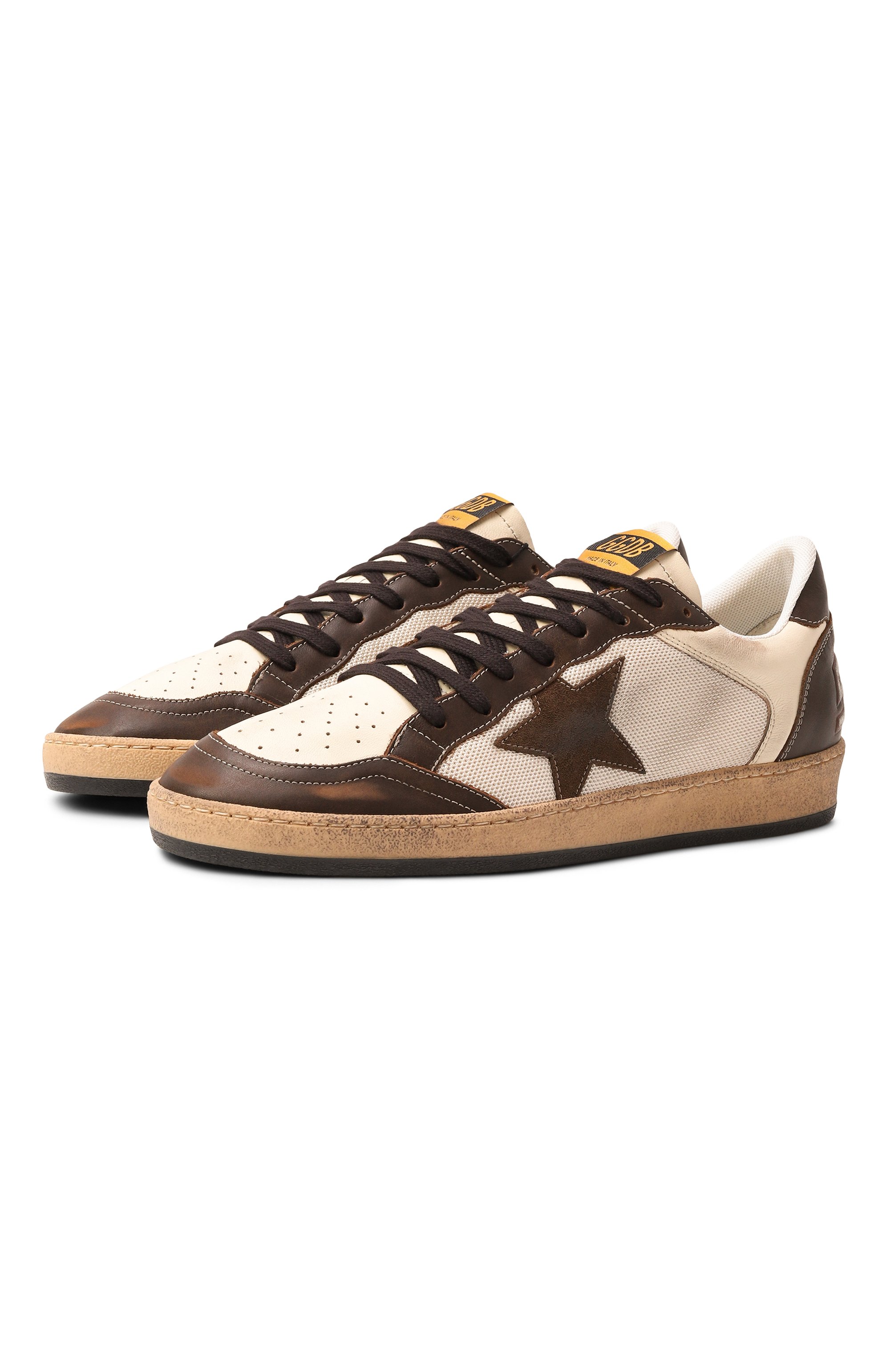 Комбинированные кеды ball star GOLDEN GOOSE DELUXE BRAND, арт. GMF00327.F006560, фото 1