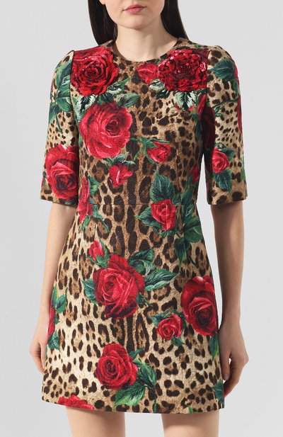 Хлопковое платье с принтом DOLCE & GABBANA, арт. F6UI8Z/HSMV6, фото 3