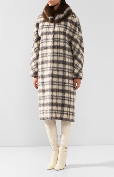 Шерстяное пальто с меховой подкладкой COLOR TEMPERATURE, арт. fw18ct14, фото 3
