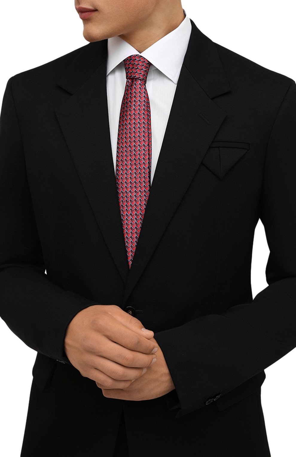 Шелковый галстук LANVIN красного цвета по цене 11150 руб., арт. 3524/TIE, фото 2 Шелковый галстук LANVIN, арт. 3524/TIE, фото 2