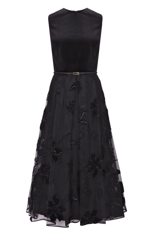 Комбинированное платье Elie Saab D0800NP25/TUV01 Чёрный D0800NP25/TUV01