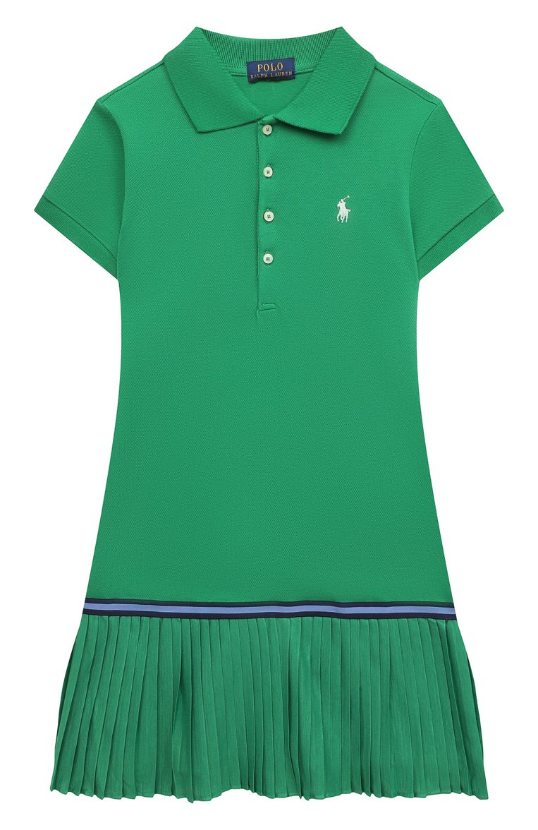 Детское хлопковое платье POLO RALPH LAUREN зеленого цвета, арт. 311862334 | Фото 1 (Рукава: Короткие; Материал внешний: Хлопок; Девочки Кросс-КТ: Платье-одежда; Случай: Повседневный; Драгоценные камни: Проставлено; Материал сплава: Проставлено; Нос: Не проставлено; Ростовка одежда: 2 года | 92 см, 3 года | 98 см, 4 года | 104 см)