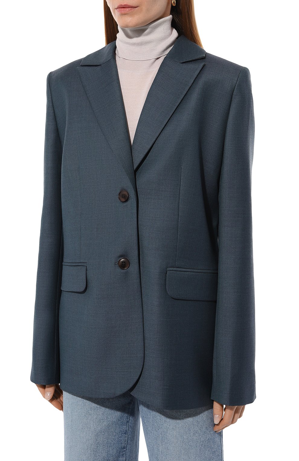 Шерстяной жакет LESYANEBO темно-синего цвета по цене 72000 руб., арт. SS24/H-424/Zig, фото 3 Шерстяной жакет LESYANEBO, арт. SS24/H-424/Zig, фото 3