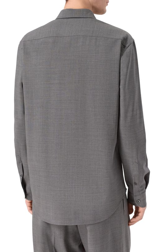 Шерстяная рубашка Emporio Armani EM000099/TE19332 Серый  EM000099/TE19332 Фото 4