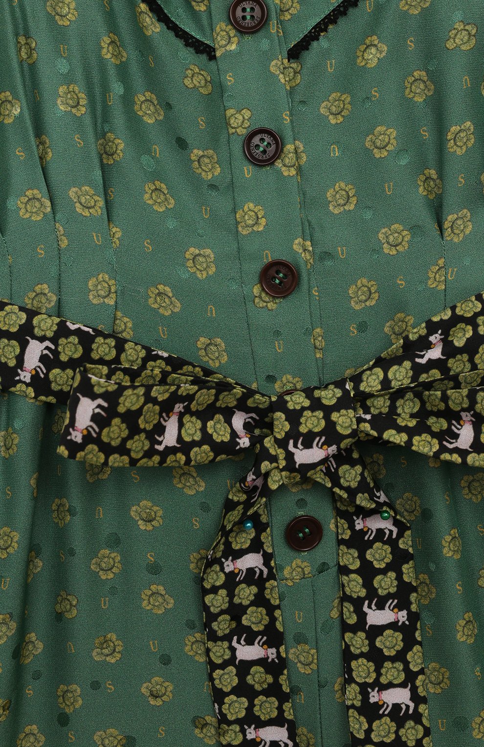 Шелковый комбинезон ULYANA SERGEENKO зеленого цвета по цене 40000 руб., арт. JST001KD23P (0122б23), фото 3 Шелковый комбинезон ULYANA SERGEENKO, арт. JST001KD23P (0122б23), фото 3