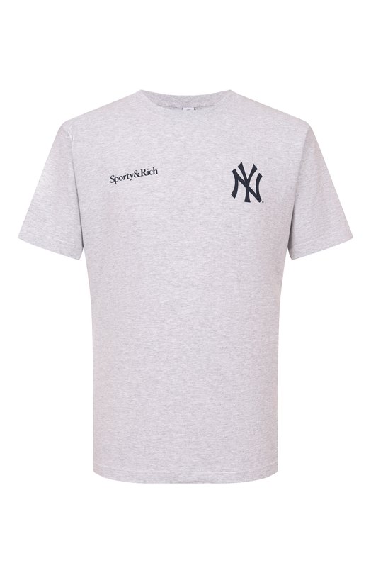 Хлопковая футболка Sporty and Rich T0043623633GY03 Серый T0043623633GY03