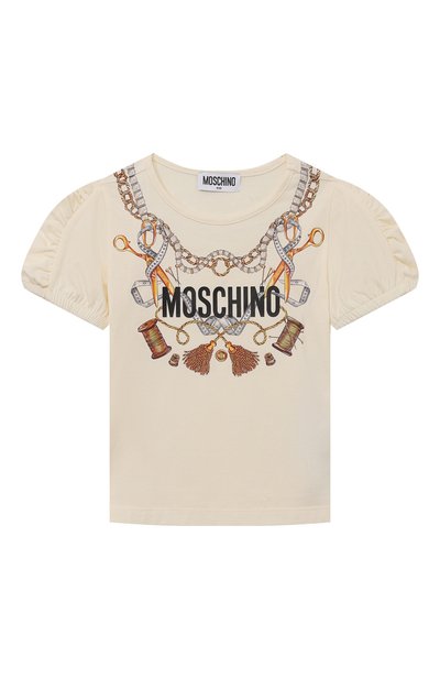 Хлопковая футболка MOSCHINO, арт. HDM056/LBA11/4A-8A