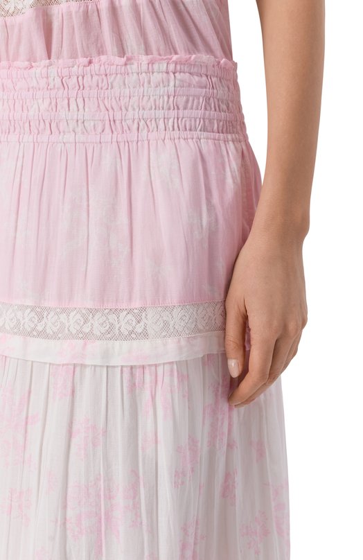 Хлопковая юбка Love Shack Fancy LS771-3455 Розовый  LS771-3455 Фото 5