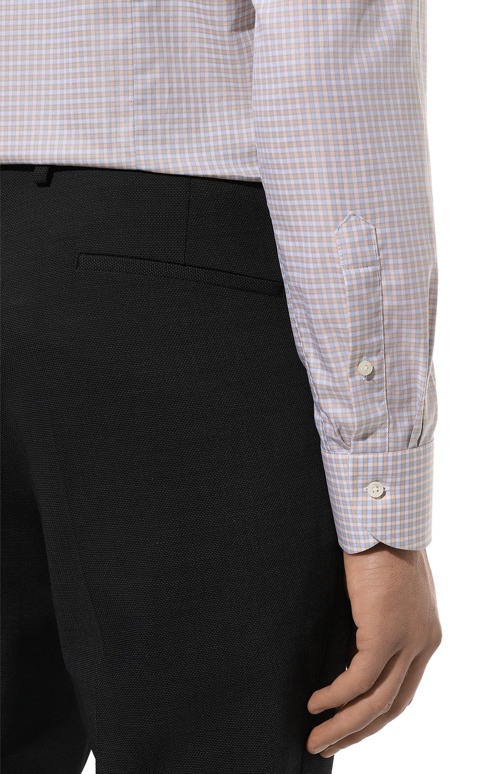 Хлопковая сорочка CANALI бежевого цвета по цене 29950 руб., арт. X18/GD03155, фото 6 Хлопковая сорочка CANALI, арт. X18/GD03155, фото 6