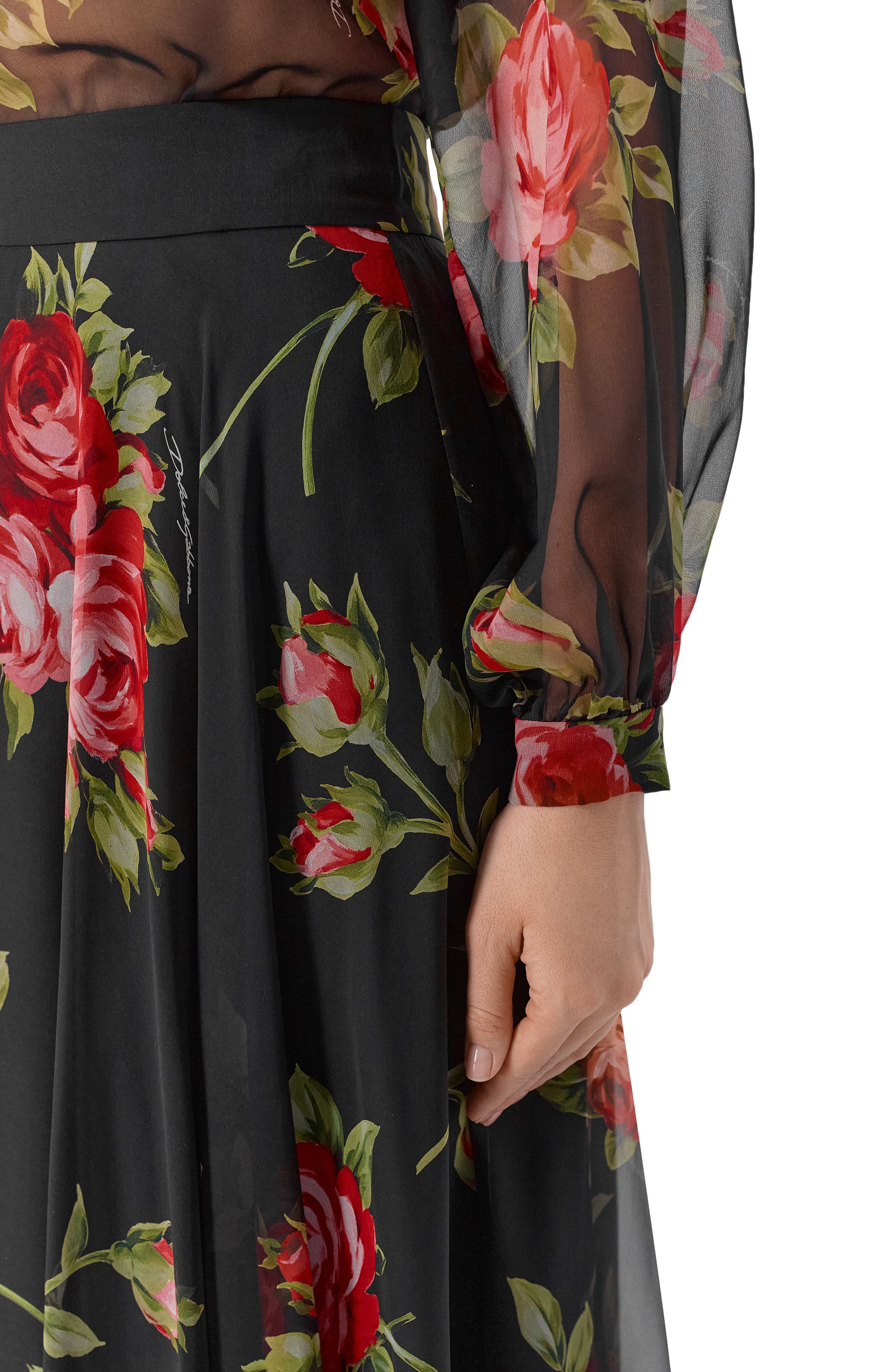 Шелковая юбка DOLCE & GABBANA черного цвета по цене 257500 руб., арт. F4CS0T/IS11F, фото 5 Шелковая юбка DOLCE & GABBANA, арт. F4CS0T/IS11F, фото 5