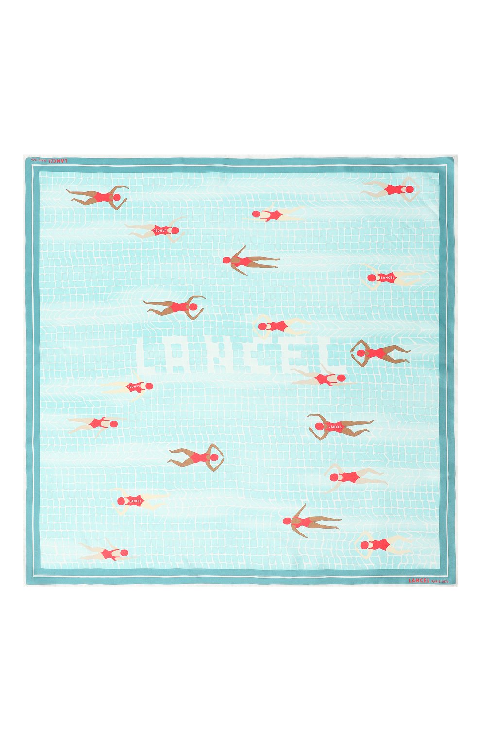 Шелковый платок LANCEL бирюзового цвета по цене 23700 руб., арт. A12914, фото 4 Шелковый платок LANCEL, арт. A12914, фото 4