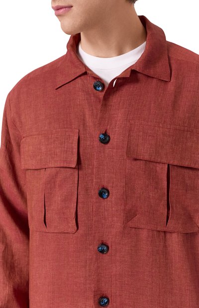 Льняная рубашка KITON, арт. UMC013H0921106, фото 5