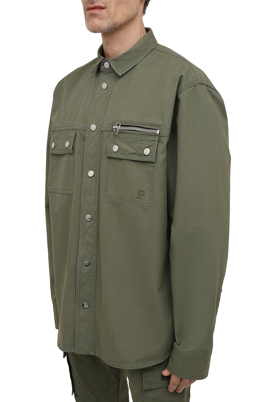 Хлопковая рубашка BALMAIN, арт. WH0HC080/162D, фото 3