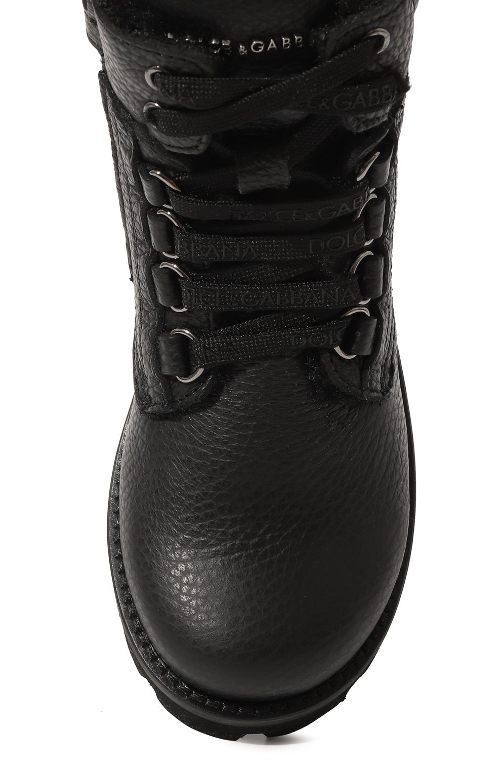 Кожаные ботинки DOLCE & GABBANA черного цвета по цене 31450 руб., арт. DA0731/AF583/24-28, фото 4 Кожаные ботинки DOLCE & GABBANA, арт. DA0731/AF583/24-28, фото 4