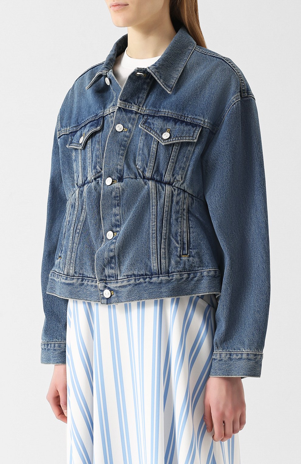 Джинсовая куртка свободного кроя с потертостями BALENCIAGA, арт. 446443/TSB06, фото 3