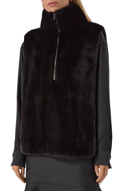 Жилет из норки MVST черного цвета по цене 649000 руб., арт. M012/MINK BGL, фото 3 Жилет из норки MVST, арт. M012/MINK BGL, фото 3